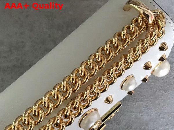 Gucci Padlock Studded GG Supreme Shoulder Bag Beige Small Size Replica