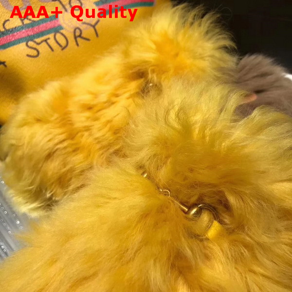 Gucci Princetown Merino Wool Slipper Yellow Lamb Fur Replica