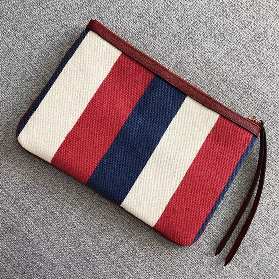 Gucci Print Pouch Sylvie Stripe Canvas