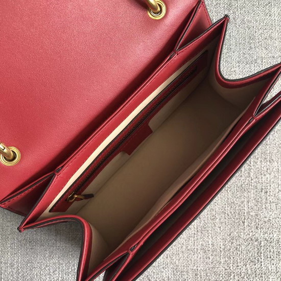 Gucci Queen Margaret Small Top Handle Bag in Red Leather