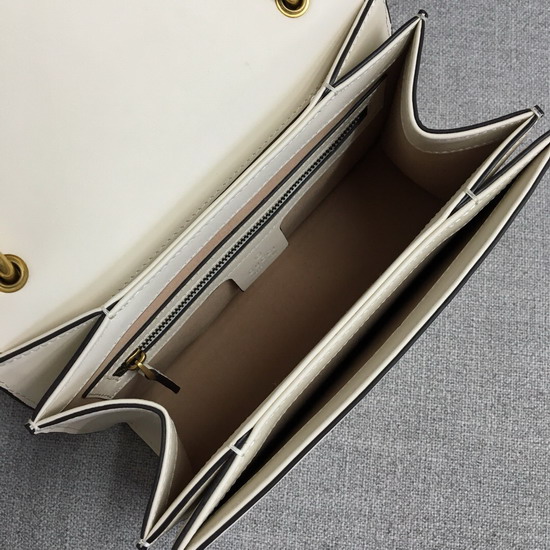Gucci Queen Margaret Small Top Handle Bag in White Leather