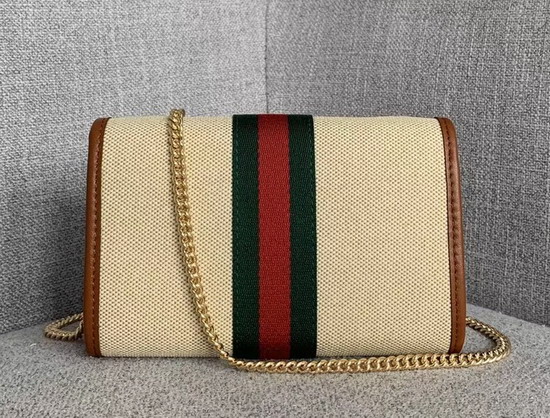 Gucci Rajah Mini Bag in Beige Vintage Canvas with Cuir Leather Trim 573797