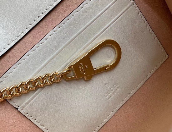Gucci Rajah Mini Bag in White Leather with a Vintage Effect 573797