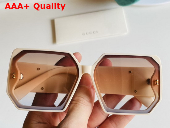 Gucci Rectangular Frame Acetate Sunglasses Tea Color Replica