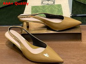 Gucci Signoria Slingback Pump in Beige Patent Leather 783832 Replica
