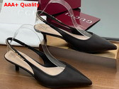 Gucci Signoria Slingback Pump in Black Leather 783832 Replica