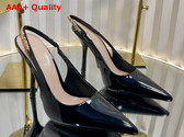 Gucci Signoria Slingback Pump in Black Patent Leather 783821 Replica