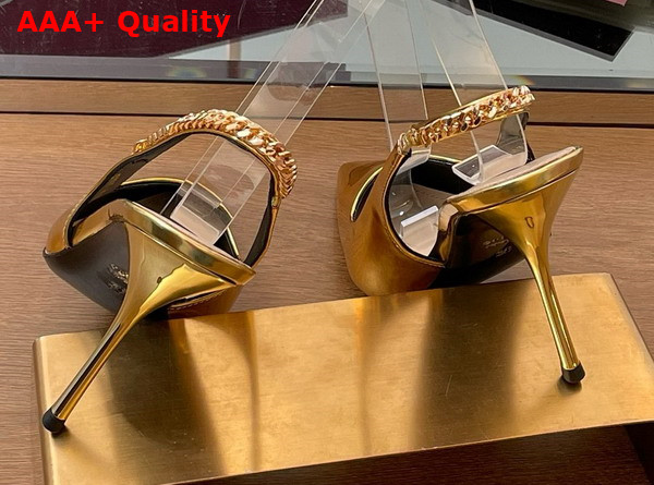 Gucci Signoria Slingback Pump in Gold Metallic Leather 812200 Replica