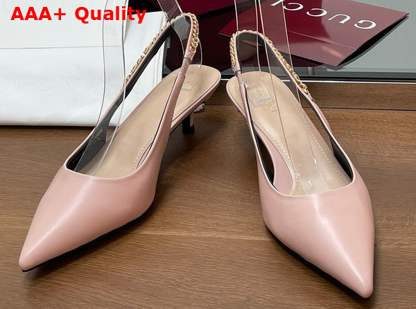 Gucci Signoria Slingback Pump in Light Pink Leather 783832 Replica
