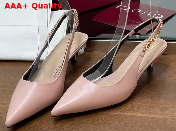 Gucci Signoria Slingback Pump in Light Pink Leather 783832 Replica