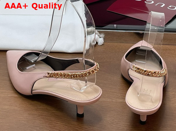Gucci Signoria Slingback Pump in Light Pink Leather 783832 Replica