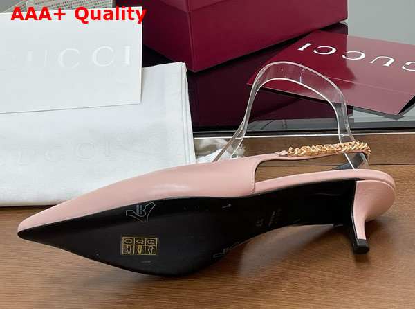 Gucci Signoria Slingback Pump in Light Pink Leather 783832 Replica