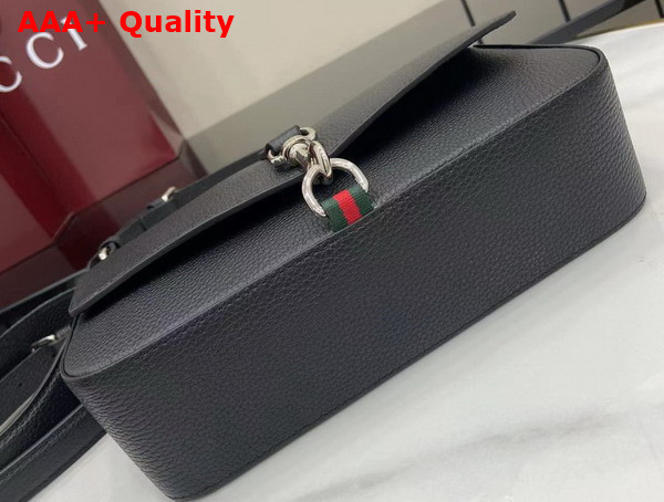 Gucci Small Crossbody Bag with Hook Closure in Black Leather 821623 Replica