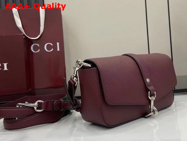 Gucci Small Crossbody Bag with Hook Closure in Rosso Ancora Red Leather 821623 Replica
