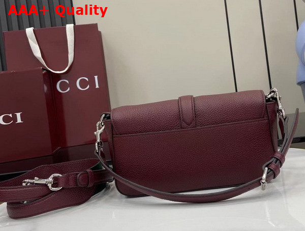 Gucci Small Crossbody Bag with Hook Closure in Rosso Ancora Red Leather 821623 Replica