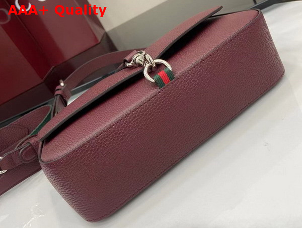 Gucci Small Crossbody Bag with Hook Closure in Rosso Ancora Red Leather 821623 Replica