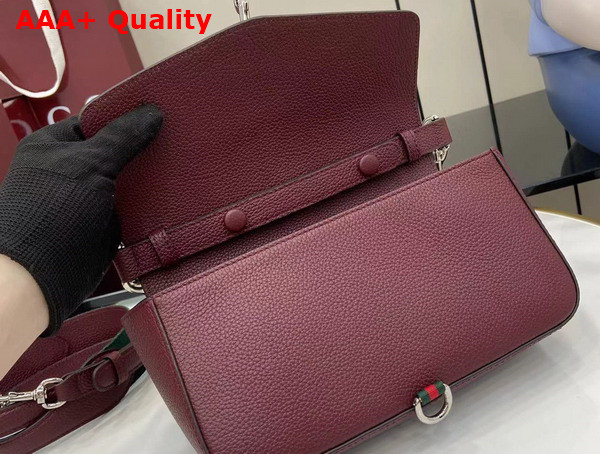 Gucci Small Crossbody Bag with Hook Closure in Rosso Ancora Red Leather 821623 Replica