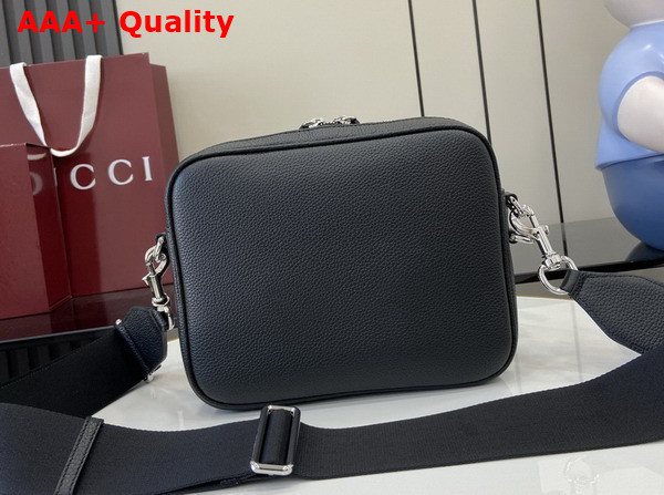 Gucci Small Crossbody Bag with Web Black Soft Grainy Leather 816751 Replica