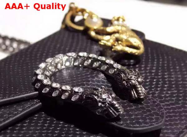 Gucci Small Dionysus Python Shoulder Bag Black Replica