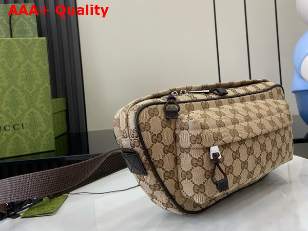 Gucci Small GG Crossbody Bag in Beige and Dark Brown GG Canvas 802096 Replica