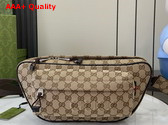 Gucci Small GG Crossbody Bag in Beige and Dark Brown GG Canvas 802096 Replica