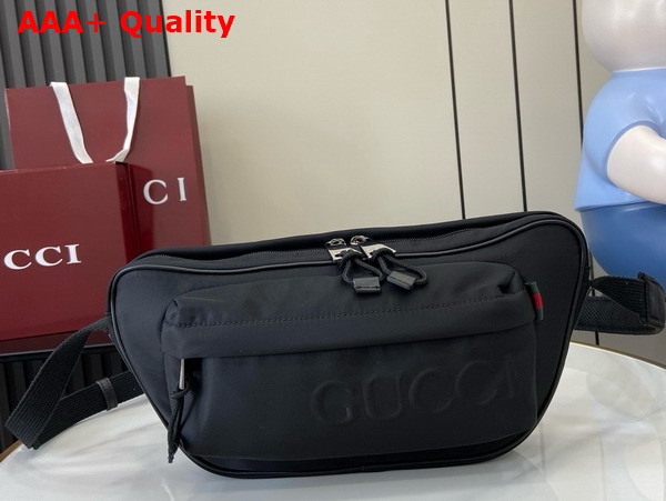 Gucci Small GG Crossbody Bag in Black Nylon 802096 Replica