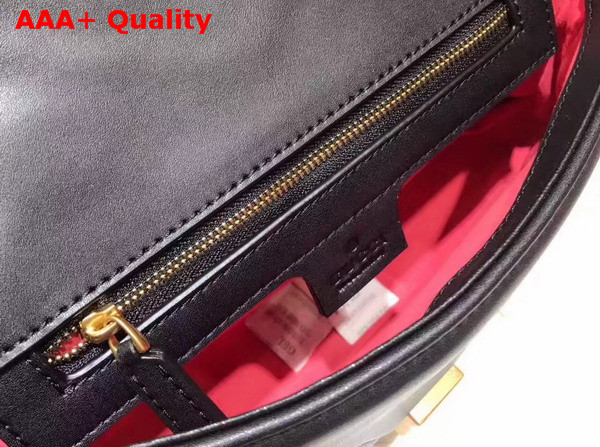 Gucci Small GG Marmont Matelasse Shoulder Bag Black and White Leather Replica