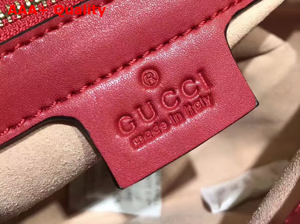 Gucci Small GG Marmont Matelasse Shoulder Bag in Hibiscus Red Leather Replica