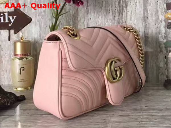 Gucci Small GG Marmont Matelasse Shoulder Bag in Light Pink Leather Replica