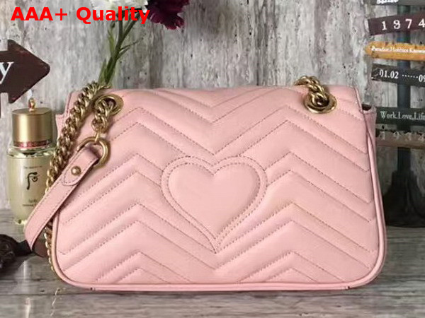Gucci Small GG Marmont Matelasse Shoulder Bag in Light Pink Leather Replica