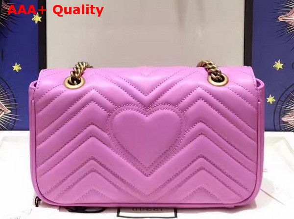 Gucci Small GG Marmont Matelasse Shoulder Bag in Pink Leather Replica