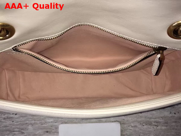 Gucci Small GG Marmont Matelasse Shoulder Bag in White Leather Replica