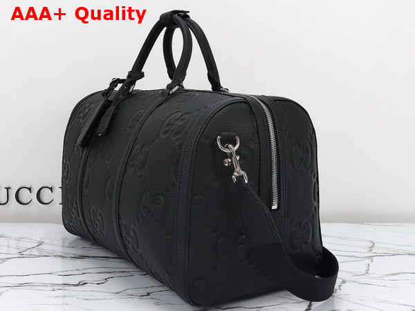 Gucci Small Jumbo GG Duffle Bag in Black Jumbo GG Leather 725282 Replica