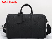 Gucci Small Jumbo GG Duffle Bag in Black Jumbo GG Leather 725282 Replica