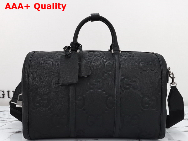 Gucci Small Jumbo GG Duffle Bag in Black Jumbo GG Leather 725282 Replica