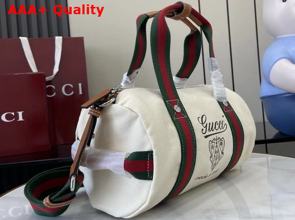 Gucci Small Printed Canvas Duffle Bag in Off White Canvas 816865 Replica