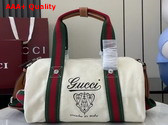 Gucci Small Printed Canvas Duffle Bag in Off White Canvas 816865 Replica