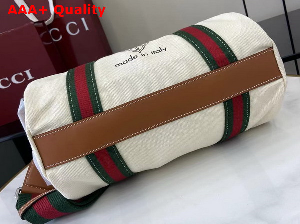 Gucci Small Printed Canvas Duffle Bag in Off White Canvas 816865 Replica
