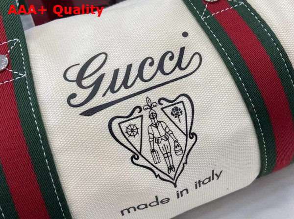 Gucci Small Printed Canvas Duffle Bag in Off White Canvas 816865 Replica