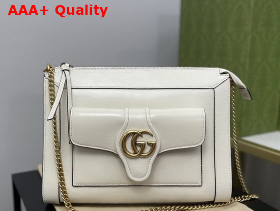Gucci Small Shoulder Bag with Double G White Leather 648999 Replica