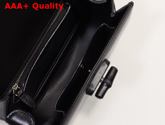 Gucci Small Top Handle Bag with Bamboo Black Leather 675797 Replica