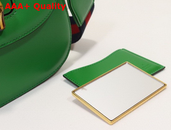 Gucci Small Top Handle Bag with Bamboo Green Leather 675797 Replica