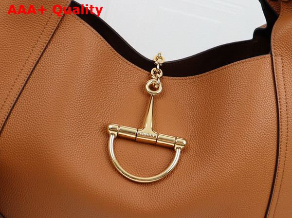 Gucci Softbit Maxi Shoulder Bag in Brown Grainy Leather 837466 Replica