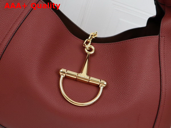 Gucci Softbit Maxi Shoulder Bag in Rosso Ancora Red Grainy Leather 837466 Replica