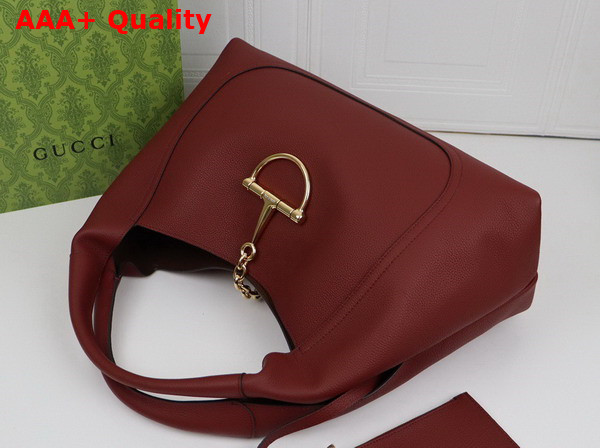 Gucci Softbit Maxi Shoulder Bag in Rosso Ancora Red Grainy Leather 837466 Replica