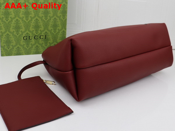 Gucci Softbit Maxi Shoulder Bag in Rosso Ancora Red Grainy Leather 837466 Replica