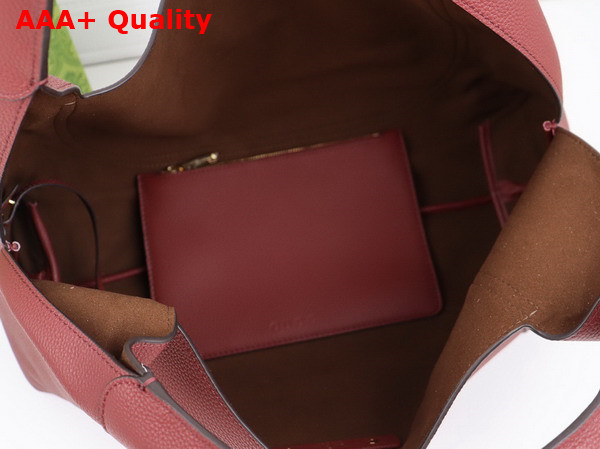 Gucci Softbit Maxi Shoulder Bag in Rosso Ancora Red Grainy Leather 837466 Replica