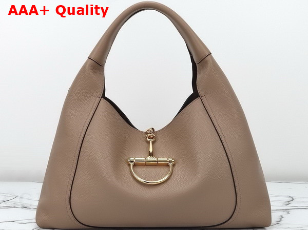 Gucci Softbit Maxi Shoulder Bag in Taupe Leather 837466 Replica