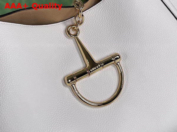 Gucci Softbit Maxi Shoulder Bag in White Grainy Leather 837466 Replica