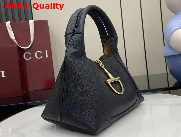 Gucci Softbit Medium Top Handle Bag in Black Leather 837467 Replica